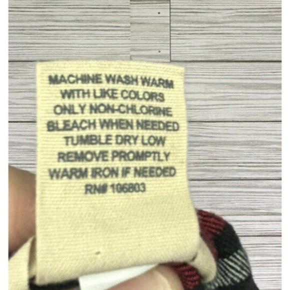 Woman's Duluth Trading Co Flannel Button‎ Down Shirt Size Small Black White Red - Picture 4 of 8